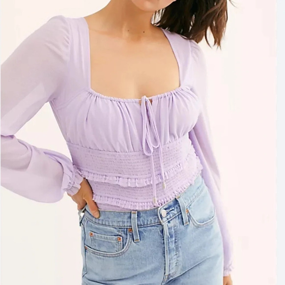 Free People Purple Lolita Top XS - Picture 1 of 9